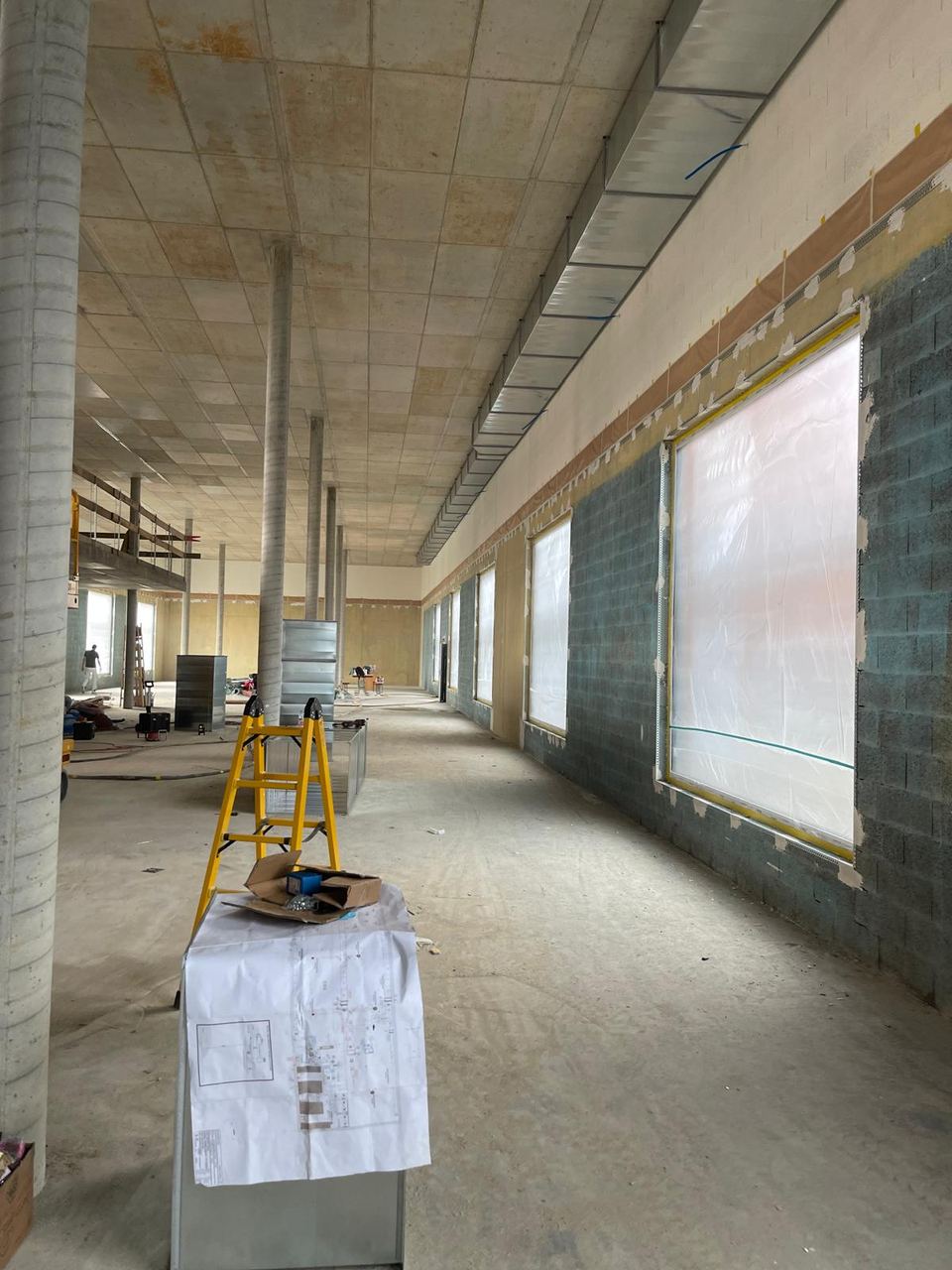 Plateau en enfilade - chantier en cours